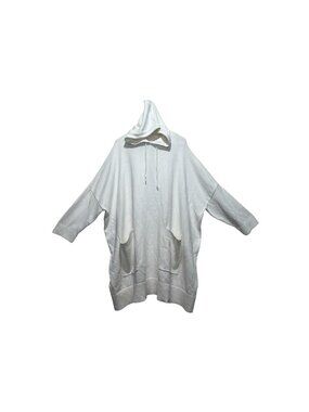 COS Sweater Tunic Long Sweater Womens Large White Hoodie Minimalist Lagenlook